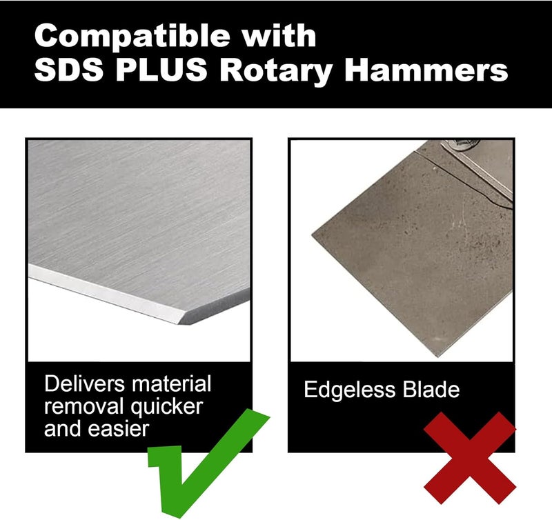 Gray Wolf SDS Plus Floor Scraper Kit, 5" x 11" Tile Removal Tool for SDS Plus Chisel Rotary Hammer Drill, Carpet Removal Tool, Premium Carbon Steel Blade, Great for Tile, Laminate, Epoxy Removal - Image 5